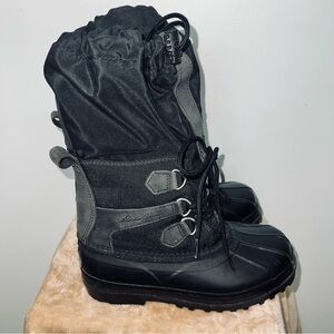 Eddie Bauer Black & Gray Insulated Duck Boots - Men’s Size 8